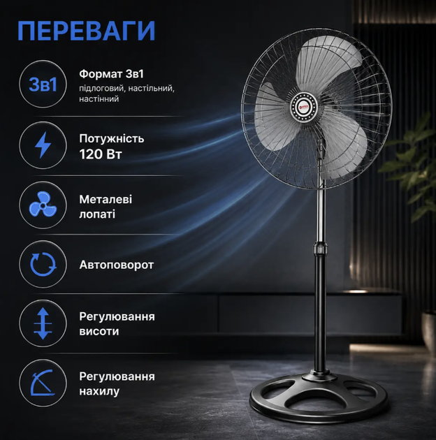 Вентилятор напольный BITEK BT-1882 3в1 - изображение 3