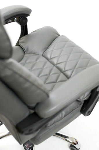 Офисное кресло Diego Comfort Pro серое Офисное компьютерное кресло до 120 кг Офисное кресло с подставкой для ног - изображение 2