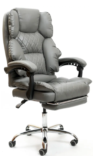 Офисное кресло Diego Comfort Pro серое Офисное компьютерное кресло до 120 кг Офисное кресло с подставкой для ног - изображение 9