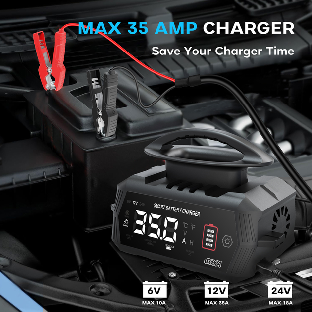 Автоматическое зарядное устройство HTRC C35A 12V 35A / 24V 18A для кислотных, гелевых GEL, AGM и LiFePO4 аккумуляторов - изображение 2