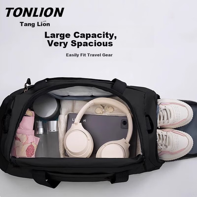 Сумка TonLion через плече для коротких поїздок, з розділенням сухе/вологе - зображення 5