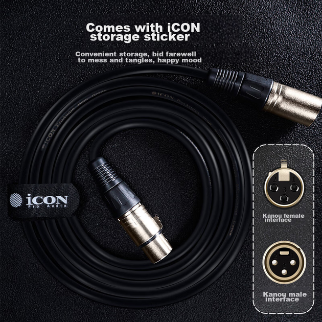 Микрофонный кабель Aiken XLR штекер — XLR гнездо 2 м - Фото 8 Микрофонный кабель Aiken XLR штекер — XLR гнездо 2 м - изображение 8
