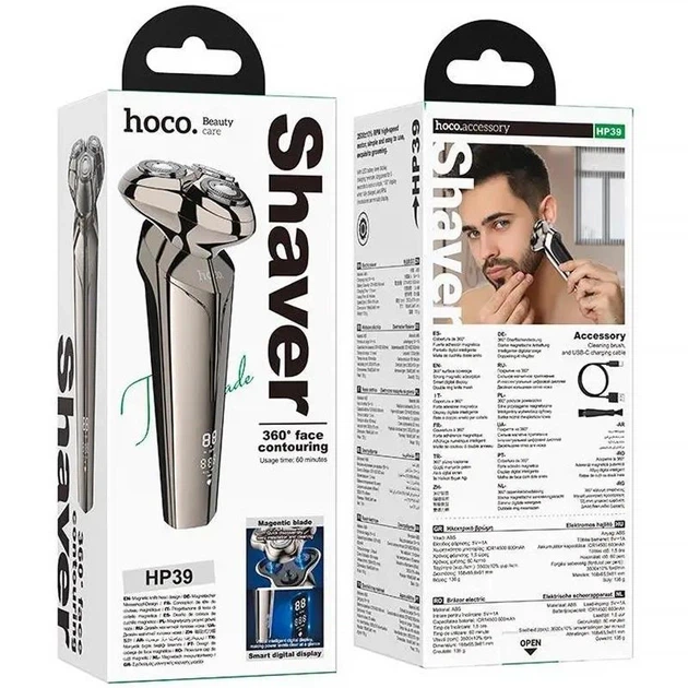 Електробритва Hoco HP39 Three-Head Shaver Metal Grey - зображення 5