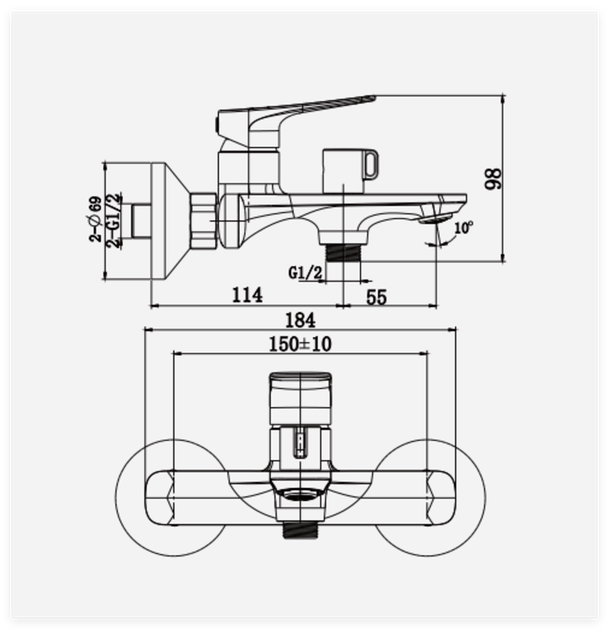 Смеситель для ванны Haiba Geneva 009 (EURO) (HB9677) - изображение 8