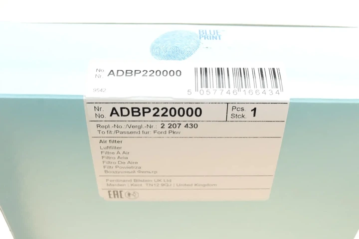 Повітряний фільтр BLUE PRINT ADBP220000 Ford C-Max, Connect, Transit KV6Z9601A, 2207430, KV619601AA - Фото 7 Повітряний фільтр BLUE PRINT ADBP220000 Ford C-Max, Connect, Transit KV6Z9601A, 2207430, KV619601AA - изображение 7