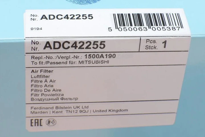 Повітряний фільтр BLUE PRINT ADC42255 Mitsubishi Lancer, Outlander 1500A023, 1500A190, 1444RZ - зображення 4