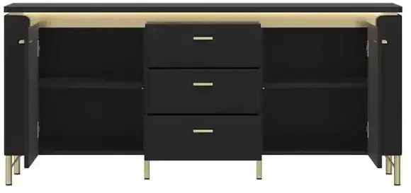 Тумба под телевизор Frisco Norica LAZF01 1553х400х700 мм Черный матовый (23124-LAZF01) - изображение 2