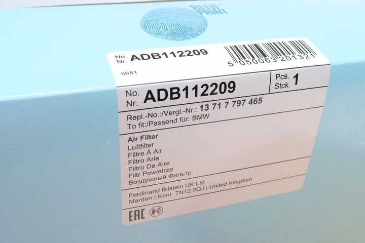 Повітряний фільтр BLUE PRINT ADB112209 BMW 3 Series, 1 Series, X1 13717797465 - Фото 4 Повітряний фільтр BLUE PRINT ADB112209 BMW 3 Series, 1 Series, X1 13717797465 - зображення 4