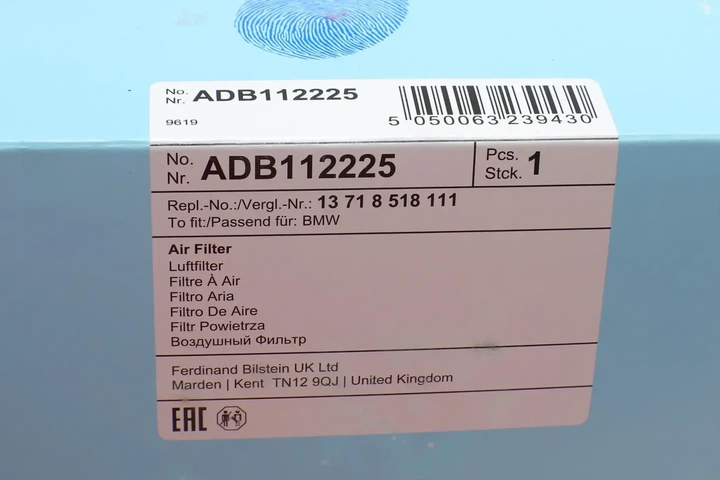 Повітряний фільтр BLUE PRINT ADB112225 BMW 3 Series, X5, X6, X3, 6 Series, 7 Series, 5 Series, X4, 4 Series 13718518111, 1371851239, 13718510239 - зображення 4
