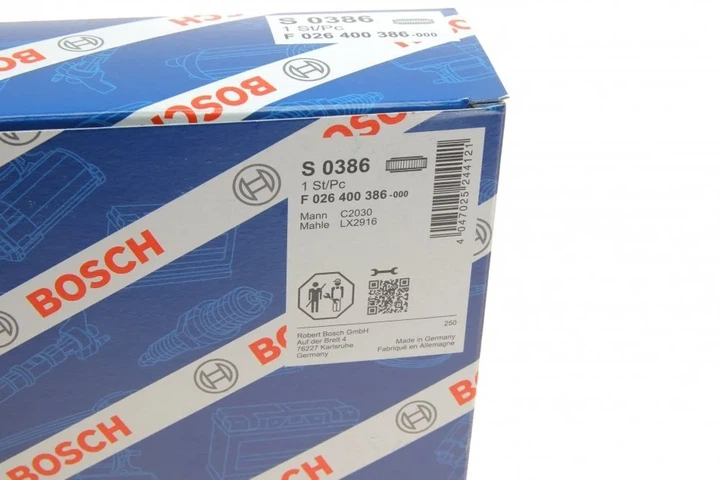 Повітряний фільтр BOSCH F 026 400 386 Renault Fluence, Scenic, Megane, Grand Scenic 7701071327A, 165467753R, 7701071327 - зображення 5