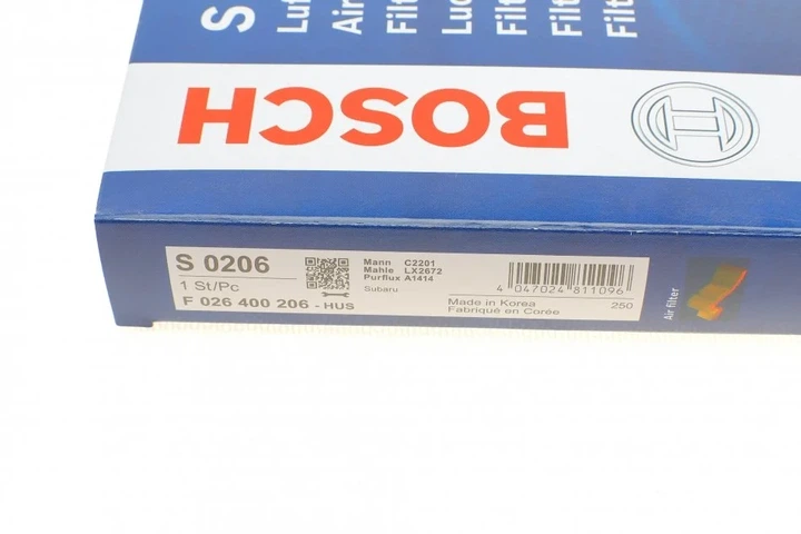 Повітряний фільтр BOSCH F 026 400 206 Subaru XV, Legacy, Forester, Impreza, Outback, Tribeca 16546AA10A, 16546AA12A, 16546AA090 - изображение 5