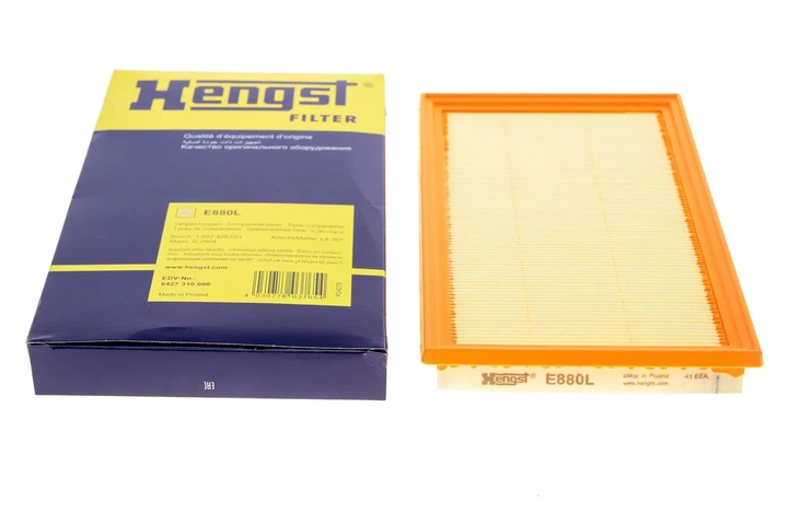 Повітряний фільтр HENGST FILTER E880L Infiniti I, QX, G, FX; Suzuki Vitara, Swift, SX4; Nissan Teana, Maxima, Murano, X-Trail, Pathfinder; Subaru Legacy, Forester, Impreza 71750719, 16546AA20, 165463E400 - изображение 4