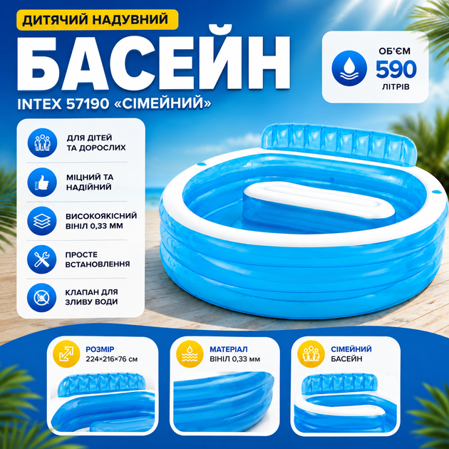 Детский надувной бассейн Intex 57190 Семейный - изображение 3