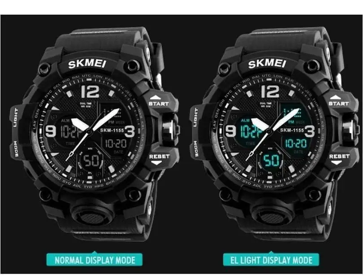Спортивные часы SKMEI 1155 (водонепроницаемые) цвет - черный - изображение 3