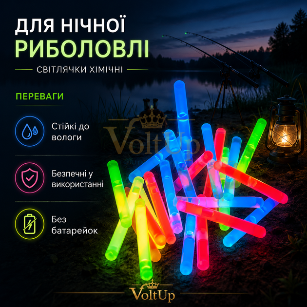 Світлячки SMS Lightstick 4.5×38 мм зелені набір 10 упаковок по 2 шт для нічної риболовлі - изображение 5