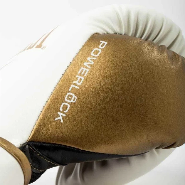 Боксерские перчатки Everlast полиуретан 10 унций белый золотой унисекс - изображение 2