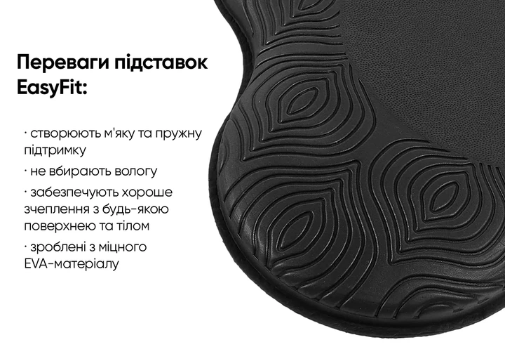 Підставки EasyFit під коліна та лікті TPE 20x20 см Чорні - Фото 3 Підставки EasyFit під коліна та лікті TPE 20x20 см Чорні - зображення 3