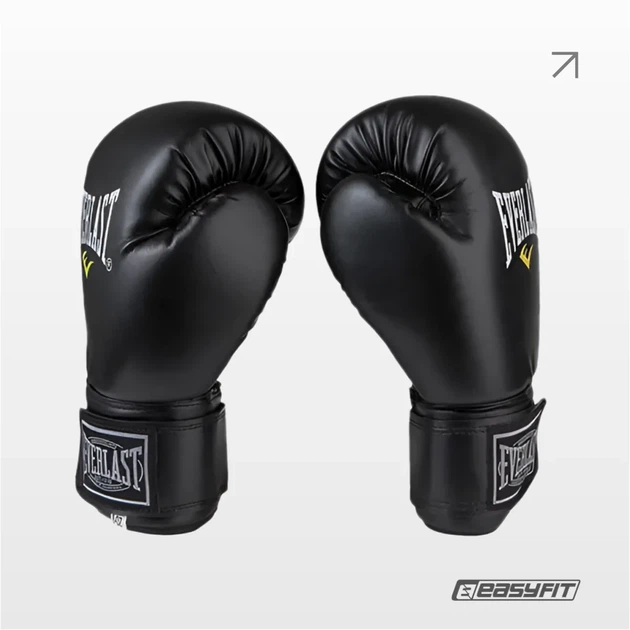 Боксерские перчатки Everlast PU 14 унций черные ProDobro - изображение 2