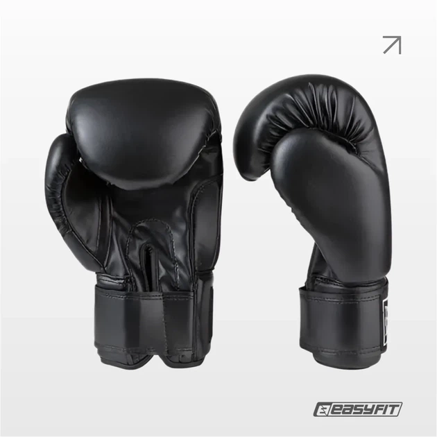 Боксерские перчатки Everlast PU 14 унций черные ProDobro - изображение 3