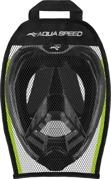 Повнолицьова маска AQUA SPEED силікон S/M чорна жовта - Фото 6 Повнолицьова маска AQUA SPEED силікон S/M чорна жовта - зображення 6