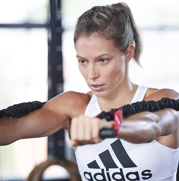 Еспандер трубчастий Adidas поліпропілен латекс 122 см чорний червоний - зображення 8