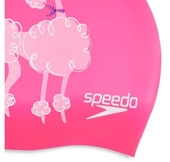 Шапка для плавания SPEEDO силикон детская OSFM розовая белая - изображение 2