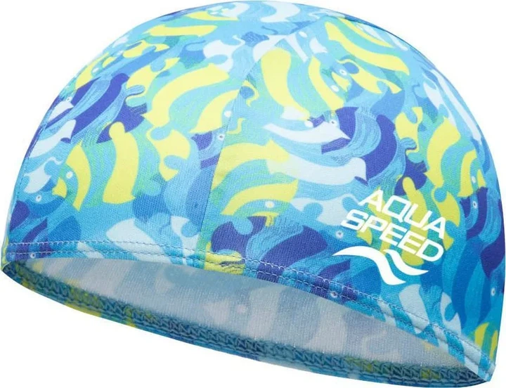 Шапка для плавания Aqua Speed 100% полиэстер One Size голубой желтый - Фото 1 Шапка для плавания Aqua Speed 100% полиэстер One Size голубой желтый - изображение 1
