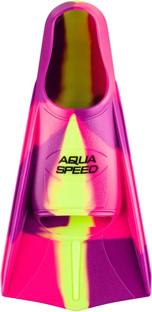 Ласты Aqua Speed силиконовые 31-32 розовые фиолетовые желтые - изображение 2
