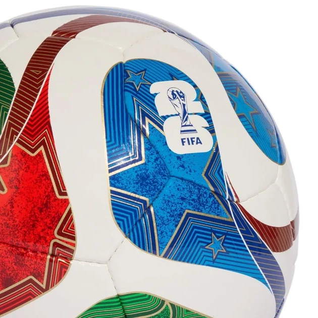 Футбольный мяч Adidas полиуретан 4 белый синий красный зеленый - Фото 3 Футбольный мяч Adidas полиуретан 4 белый синий красный зеленый - изображение 3