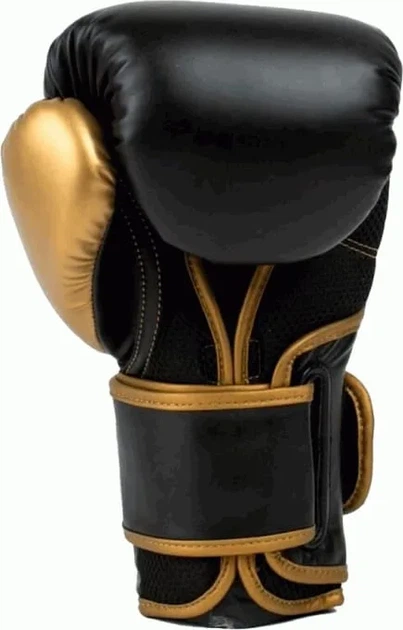 Боксерские перчатки Everlast 16 унций полиуретан черные золотые - Фото 3 Боксерские перчатки Everlast 16 унций полиуретан черные золотые - изображение 3