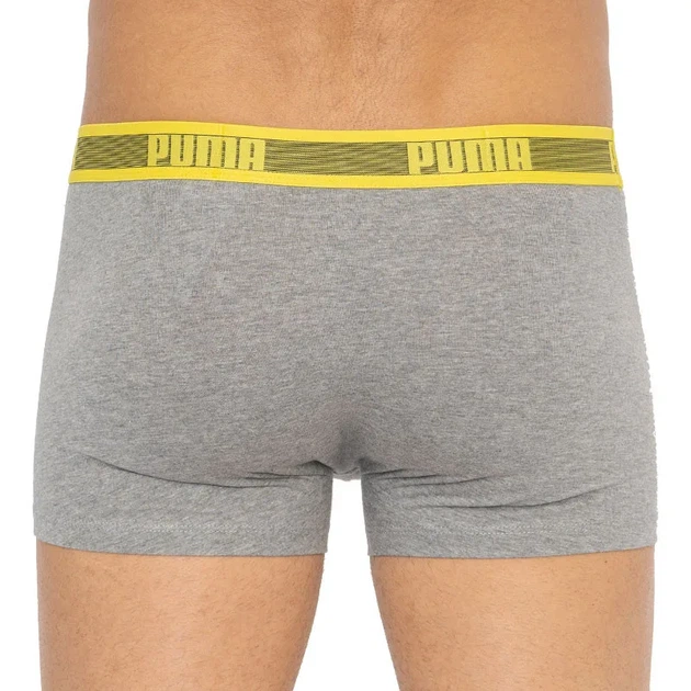 Трусы-шорты Puma хлопок L белый серый черный желтый 2 пары - Фото 5 Трусы-шорты Puma хлопок L белый серый черный желтый 2 пары - изображение 5
