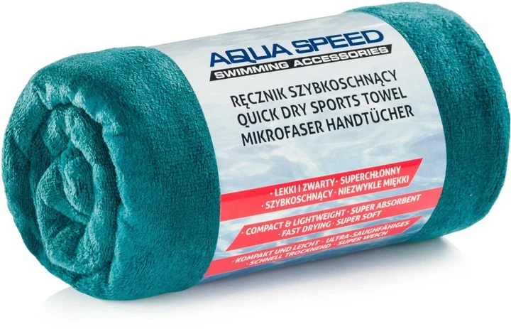 Рушник AQUA SPEED мікрофібра 50х100 см смарагдовий унісекс - Фото 2 Рушник AQUA SPEED мікрофібра 50х100 см смарагдовий унісекс - зображення 2