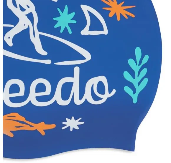 Шапка для плавания SPEEDO силикон OSFM синий белый - изображение 2