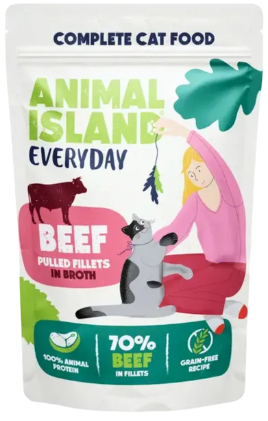 Karma mokra dla kota Animal Island Everyday wołowina/kurczak 85g (40 szt.) (5904905081544) - Zdjęcie 3 Karma mokra dla kota Animal Island Everyday wołowina/kurczak 85g (40 szt.) (5904905081544) - obraz 3