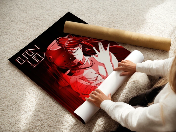 Постер Ельфійська пісня, Elfen Lied, Lucy/Nyu, Люсі, аніме, A1 85×60 см (id5262) - зображення 3