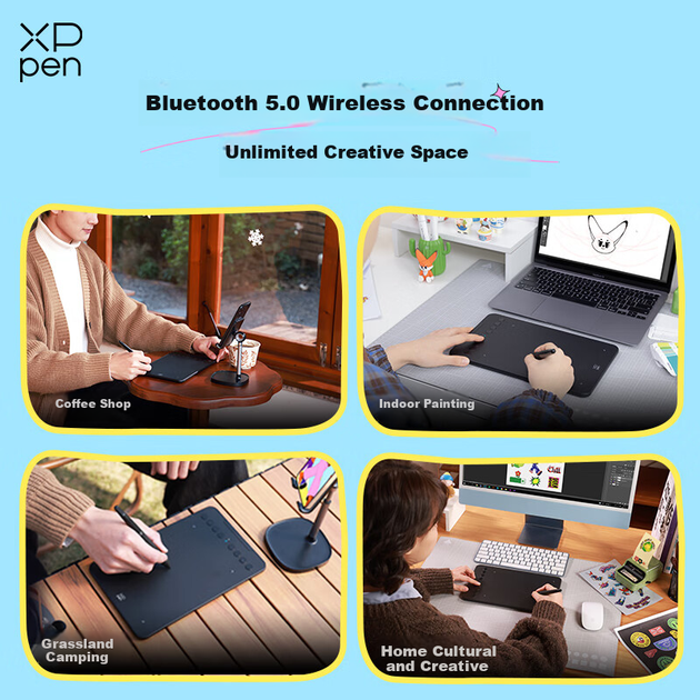 Цифровой графический планшет XP-Pen Deco SE для мобильных устройств и ПК, профессиональная доска для письма от руки, электронная доска для онлайн-уроков рисования. - изображение 6
