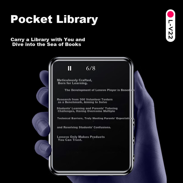 Lenovo V22 32GB MP4/MP3 плеер с Bluetooth, воспроизведением музыки без потерь, портативный словарь для студентов, электронная книга, диктофон, 2,4-дюймовый сенсорный экран - изображение 7