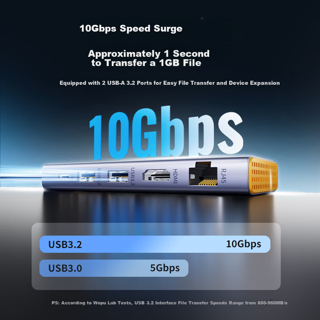 Док-станция Wopool M.2 NVMe SSD с разъемом Type-C на HDMI, внешний SSD-ридер для ноутбуков Huawei, Apple и MacBook. - изображение 11