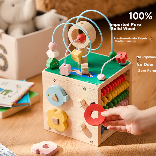 Дитяча іграшка Imikids Baby Hexahedron для бісероплетіння, іграшка раннього розвитку Монтессорі для дітей віком 0-3 років, навчальний багатогранний куб - Фото 7 Дитяча іграшка Imikids Baby Hexahedron для бісероплетіння, іграшка раннього розвитку Монтессорі для дітей віком 0-3 років, навчальний багатогранний куб - изображение 7