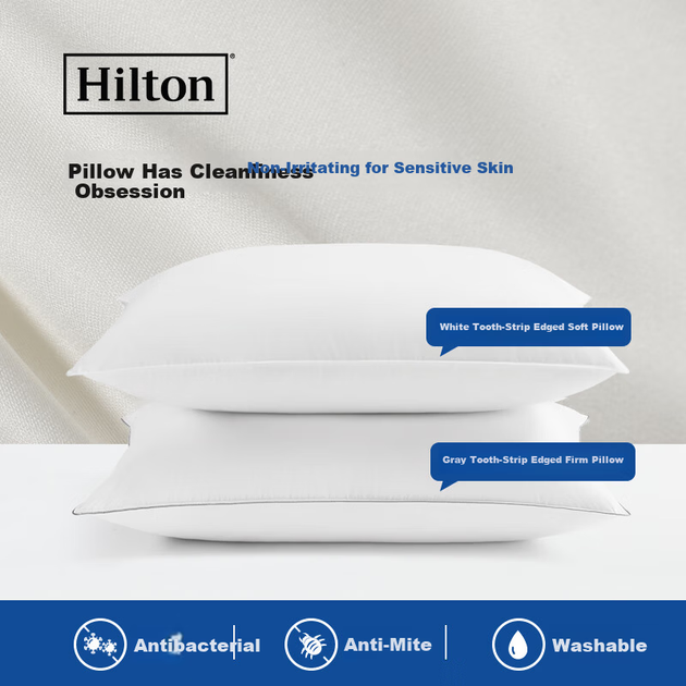 Подушка Hilton Good Sleep Pillow Pro с антибактериальным покрытием для поддержки шейного отдела позвоночника, размер 48*74 см, средний размер. - изображение 8
