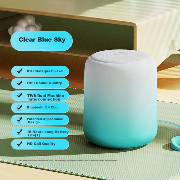 Беспроводная колонка HP BTS07pro Bluetooth, настольная, для ноутбука и мобильного телефона, портативная, мини-колонка для использования на открытом воздухе, синяя. - Фото 4 Беспроводная колонка HP BTS07pro Bluetooth, настольная, для ноутбука и мобильного телефона, портативная, мини-колонка для использования на открытом воздухе, синяя. - зображення 4