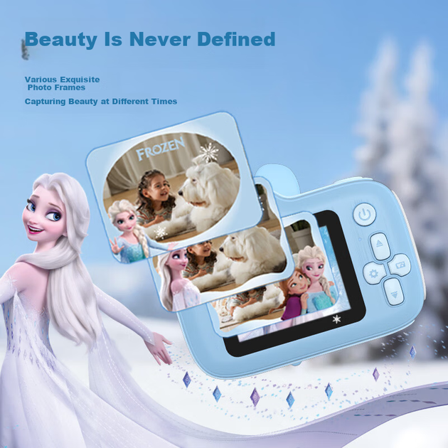 Цифрова фотокамера Disney Kids HD з двома об'єктивами, іграшка для фото Ельзи, синій подарунок на день народження та новий рік для хлопчиків та дівчаток - зображення 4
