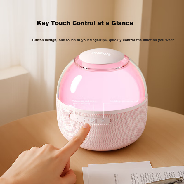 PHILIPS TAS2009 Настільний Bluetooth-колонка Міні-сабвуфер для дому Високоякісний бездротовий динамік Atmos Light для телевізора, колір вишневого цвіту - изображение 5