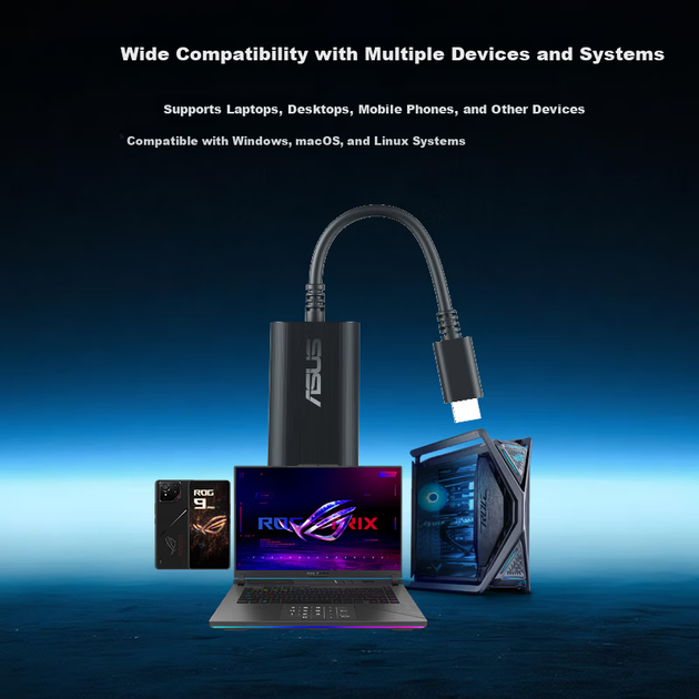 Сетевой адаптер ASUS Type-C на 2.5G с разъемом RJ45 Ethernet для ноутбука и настольного компьютера, расширяющий возможности подключения к док-станции. - изображение 8
