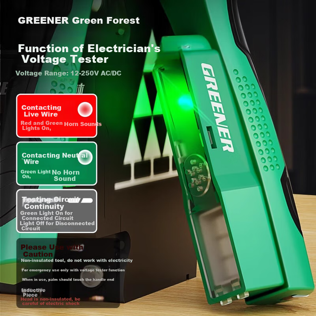 Електрична ручка GREENER 10 дюймів, інструмент для зачистки дроту, професійний інструмент електрика, побутовий кусачок для дроту з нержавіючої сталі, з'єднувач дроту, інструмент для обтиску дроту, багатофункціональний тестер напруги - Фото 7 Електрична ручка GREENER 10 дюймів, інструмент для зачистки дроту, професійний інструмент електрика, побутовий кусачок для дроту з нержавіючої сталі, з'єднувач дроту, інструмент для обтиску дроту, багатофункціональний тестер напруги - изображение 7