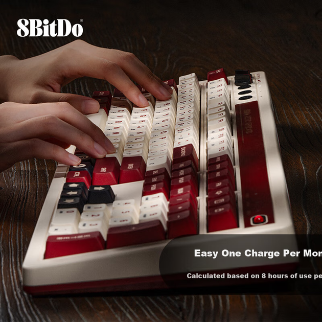 Механічна клавіатура 8BitDo Retro108, класична ретро-бездротова 108-клавішна ігрова та офісна універсальна трирежимна Bluetooth дротова клавіатура з можливістю гарячої заміни клавіш для ПК - зображення 8
