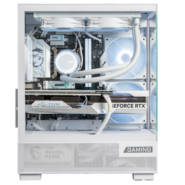 Корпус для игрового компьютера MSI Crystal Tower белого цвета, поддерживает материнские платы ITX (поддержка водяного охлаждения 240 мм / боковая панель из стекла / 7 мест для вентиляторов / панорамный обзор). - изображение 5