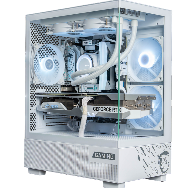 Корпус для игрового компьютера MSI Crystal Tower белого цвета, поддерживает материнские платы ITX (поддержка водяного охлаждения 240 мм / боковая панель из стекла / 7 мест для вентиляторов / панорамный обзор). - изображение 7