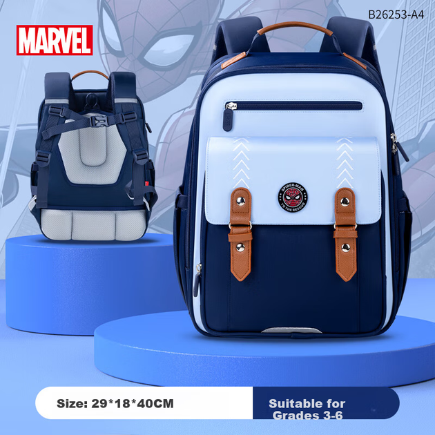Рюкзак Disney Spiderman для начальной школы (3-6 классы), эргономичная защита позвоночника, многослойный, большой объем, водостойкий, на два плечевых ремня. - Фото 4 Рюкзак Disney Spiderman для начальной школы (3-6 классы), эргономичная защита позвоночника, многослойный, большой объем, водостойкий, на два плечевых ремня. - изображение 4
