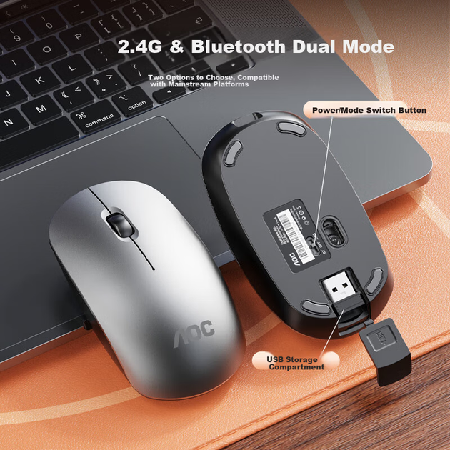 Комплект бездротовий AOC KM600 Wireless/Bluetooth White - зображення 6